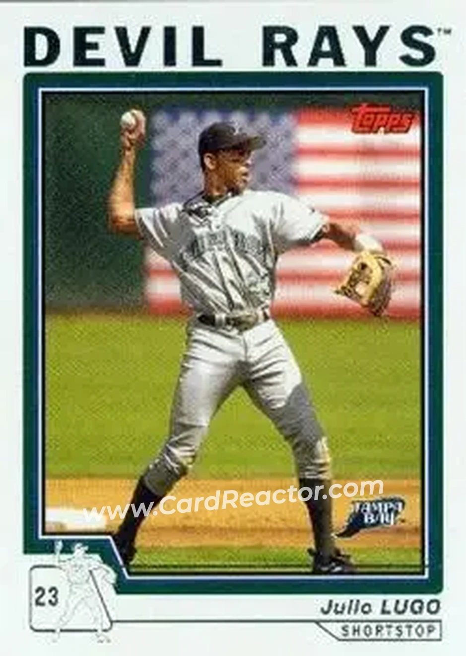 2004 Topps #526 - Julio Lugo - Tampa Bay Devil Rays - Front