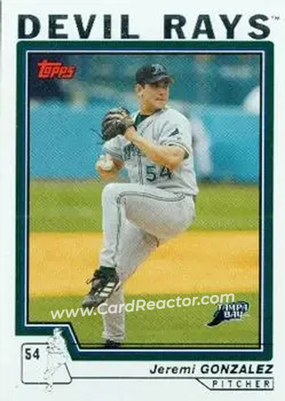 2004 Topps #621 - Jeremi Gonzalez - Tampa Bay Devil Rays - Front