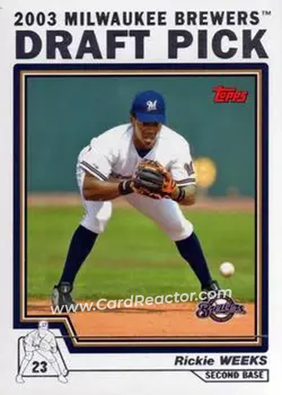 2004 Topps #687 - Rickie Weeks - Milwaukee Brewers - Front 2004 Topps #687 - Rickie Weeks - Milwaukee Brewers - Front