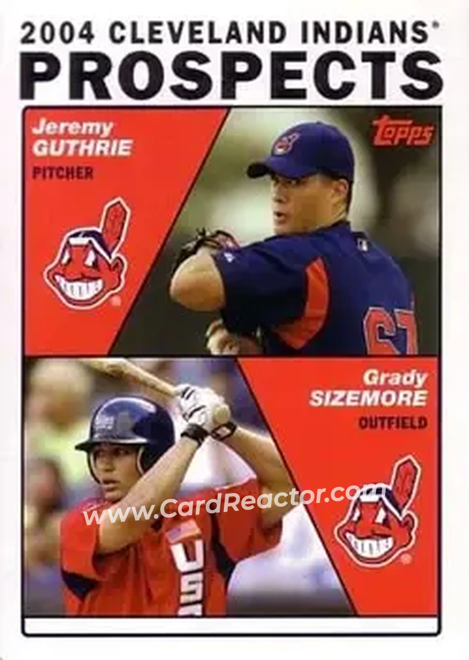 2004 Topps #688 - 2004 Cleveland Indians Prospects (Jeremy Guthrie - Grady Sizemore) - Cleveland Indians - Front