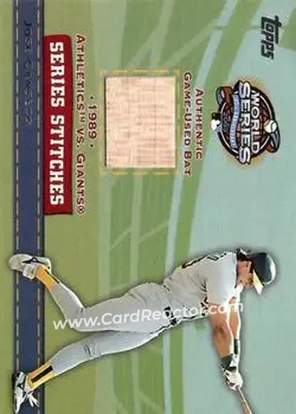 2004 Topps - Series Stitches Relics #SSR-JCA - Jose Canseco - Oakland Athletics - Front 2004 Topps - Series Stitches Relics #SSR-JCA - Jose Canseco - Oakland Athletics - Front