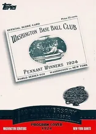 2004 Topps - Fall Classic Covers #FC1924 - 1924 World Series