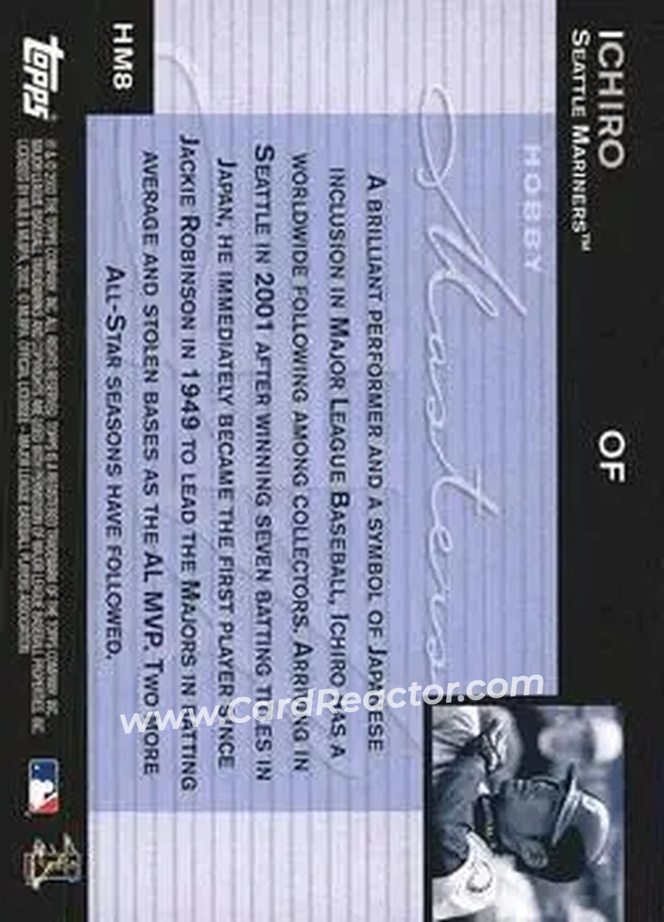 2004 Topps - Hobby Masters #HM8 - Ichiro - Seattle Mariners - Back 2004 Topps - Hobby Masters #HM8 - Ichiro - Seattle Mariners - Back