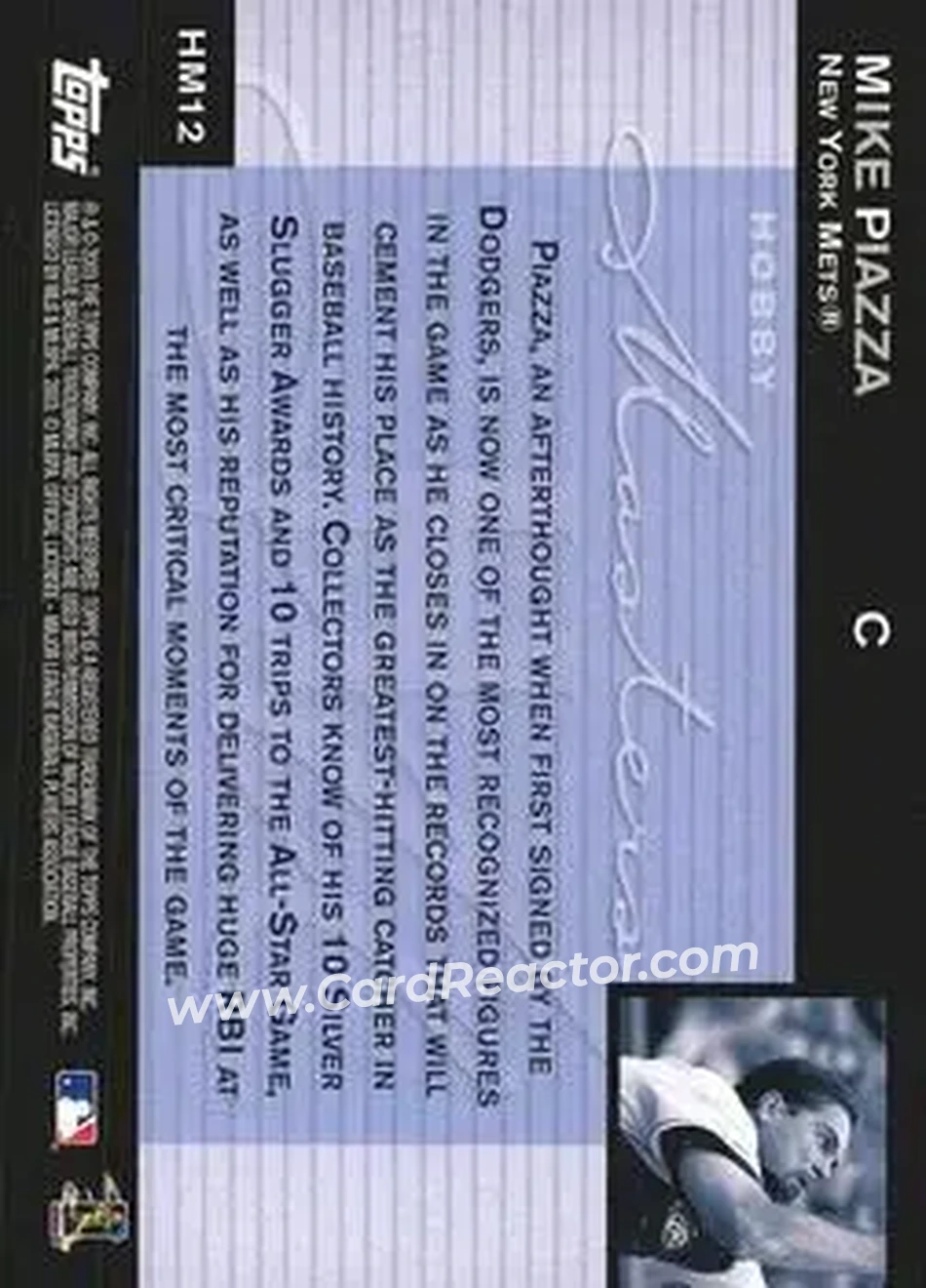 2004 Topps - Hobby Masters #HM12 - Mike Piazza - New York Mets - Back