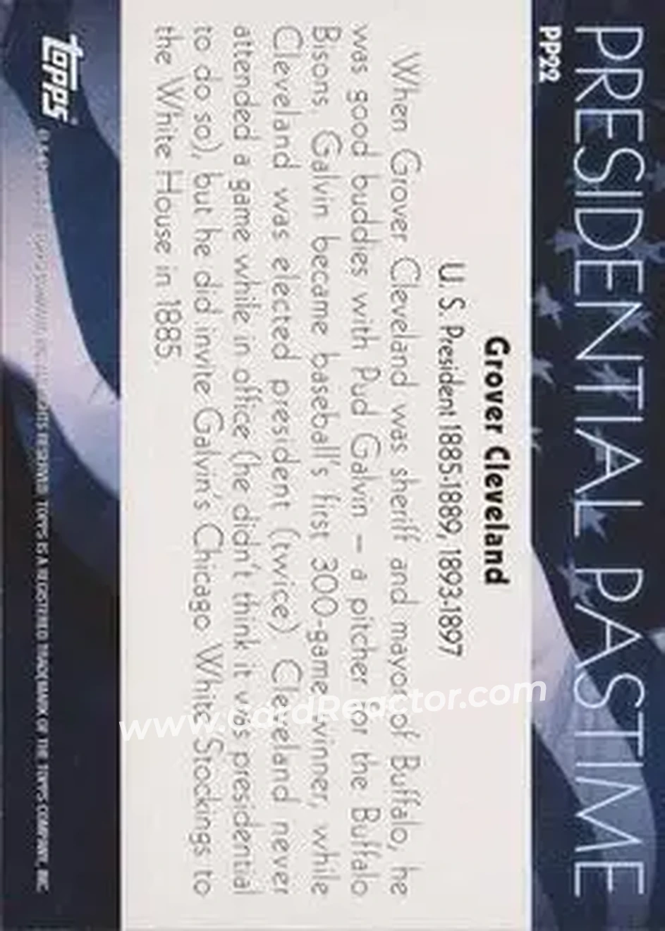 2004 Topps - Presidential Pastime #PP22 - Grover Cleveland - Back 2004 Topps - Presidential Pastime #PP22 - Grover Cleveland - Back