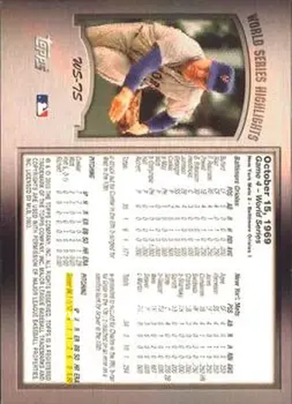 2004 Topps - World Series Highlights (Series One) #WS-TS - Tom Seaver - New York Mets - Back