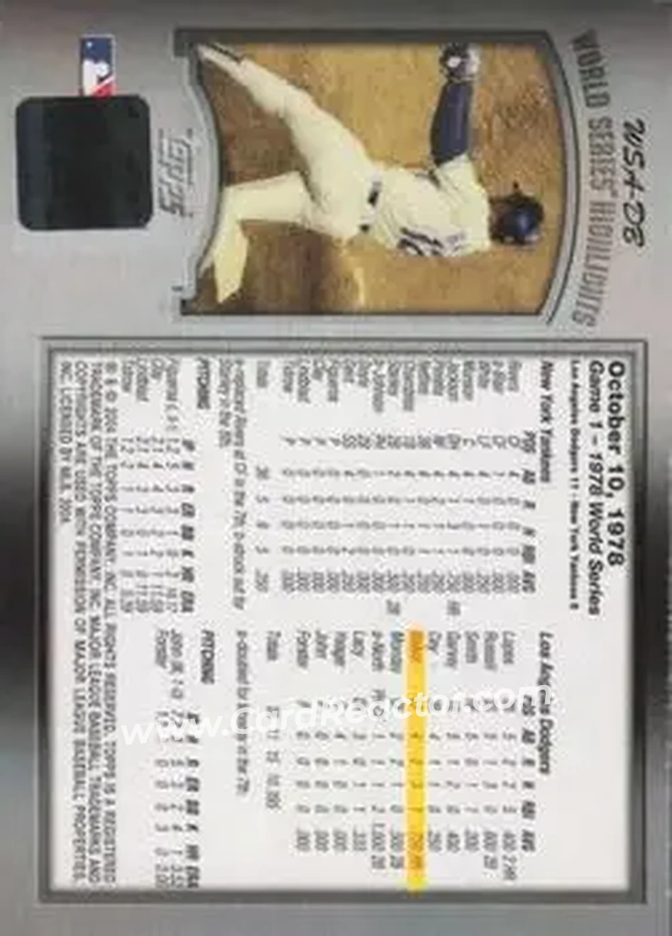2004 Topps - World Series Highlights Autographs (Series Two) #WSA-DB - Dusty Baker - Los Angeles Dodgers - Back