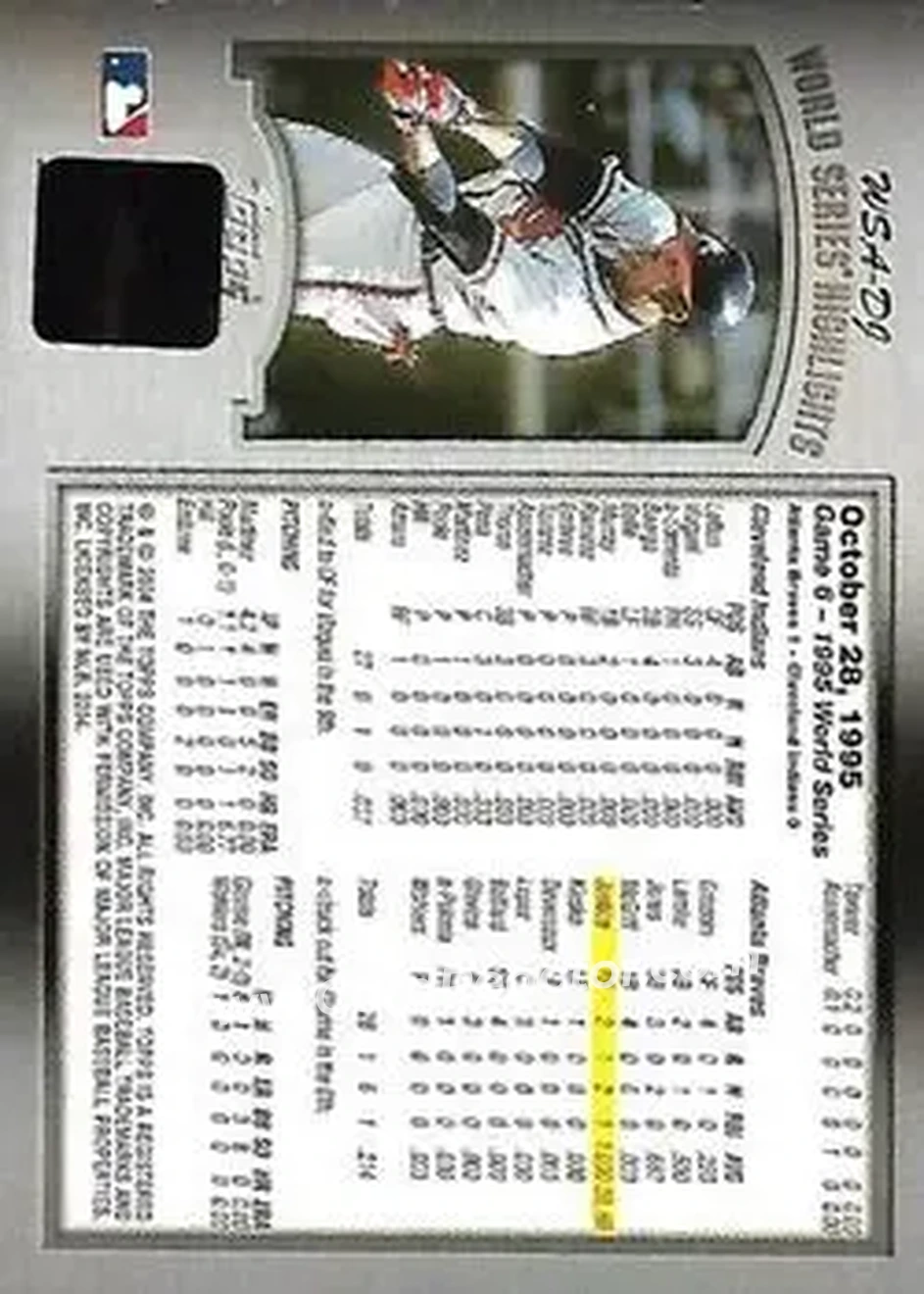 2004 Topps - World Series Highlights Autographs (Series Two) #WSA-DJ - David Justice - Atlanta Braves - Back