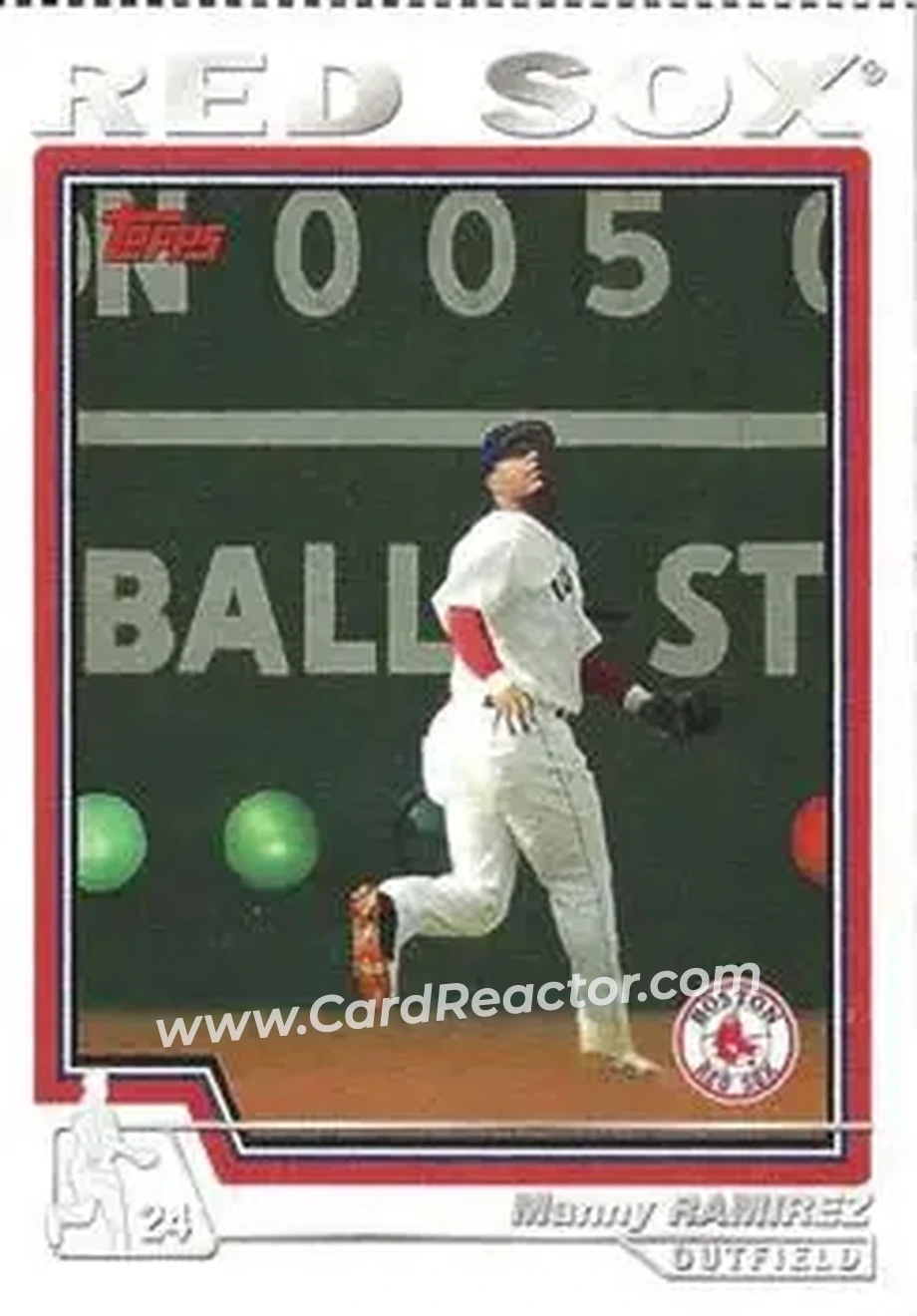 2004 Topps - Wax Box Bottom Panels Singles #220 - Manny Ramirez - Boston Red Sox - Front