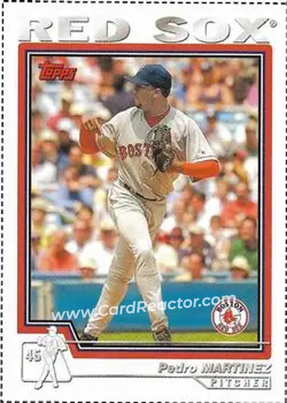 2004 Topps - Wax Box Bottom Panels Singles #405 - Pedro Martinez - Boston Red Sox - Front