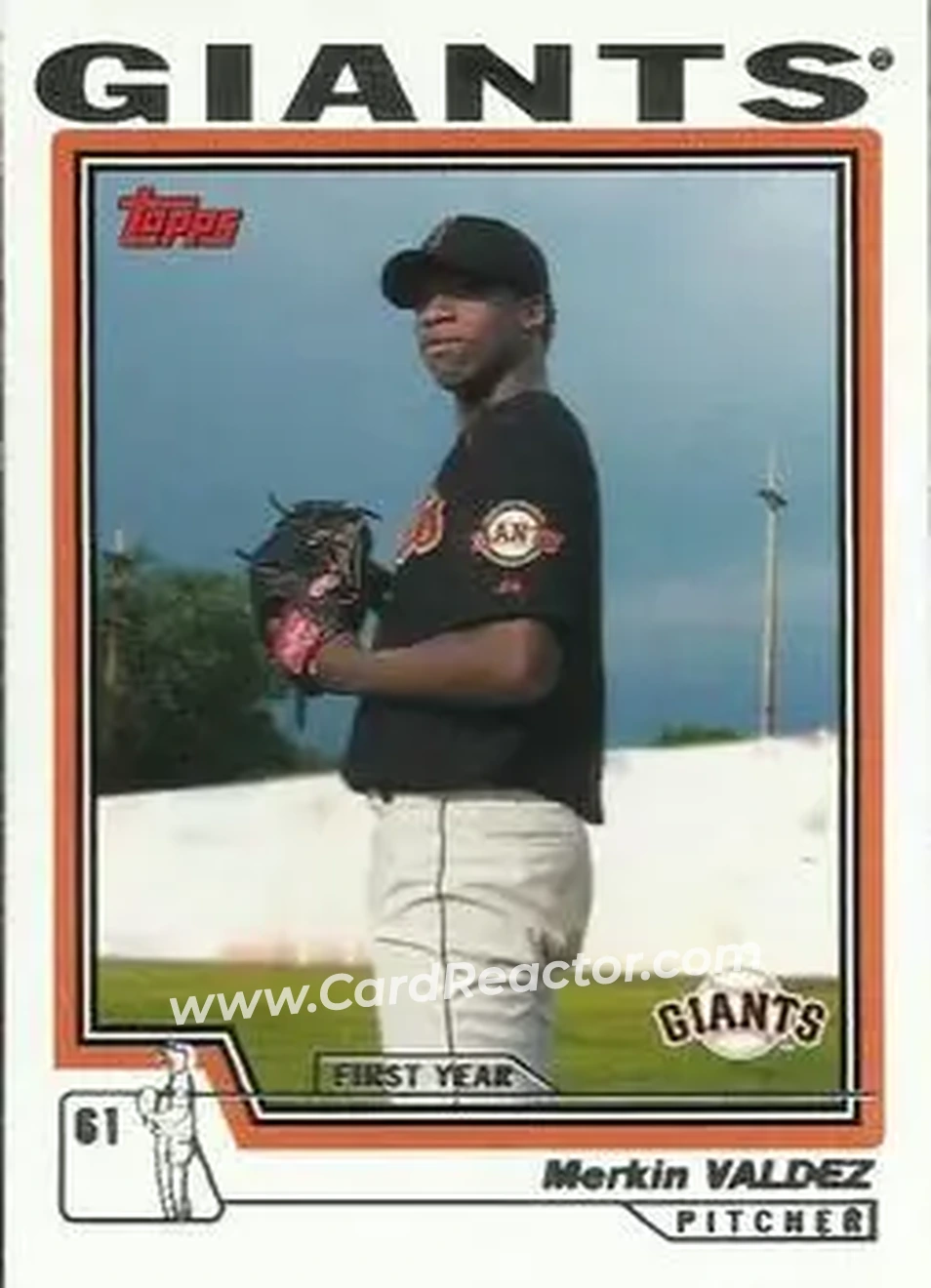2004 Topps - First Year Players #10 - Merkin Valdez - San Francisco Giants - Front 2004 Topps - First Year Players #10 - Merkin Valdez - San Francisco Giants - Front