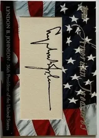 2004 Topps - American Treasures Presidential Cut Signatures #LJ - Lyndon Johnson