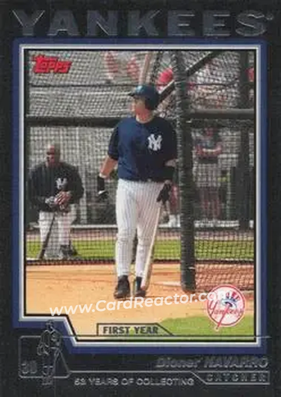 2004 Topps - Black #305 - Dioner Navarro - New York Yankees - Front