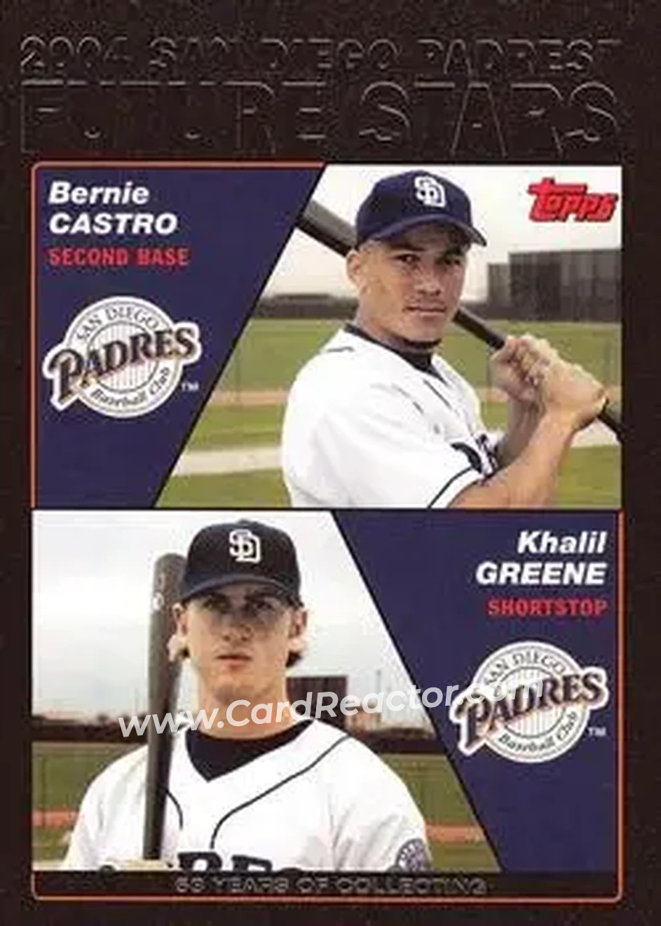 2004 Topps - Black #327 - Bernie Castro - Khalil Greene - San Diego Padres - Front