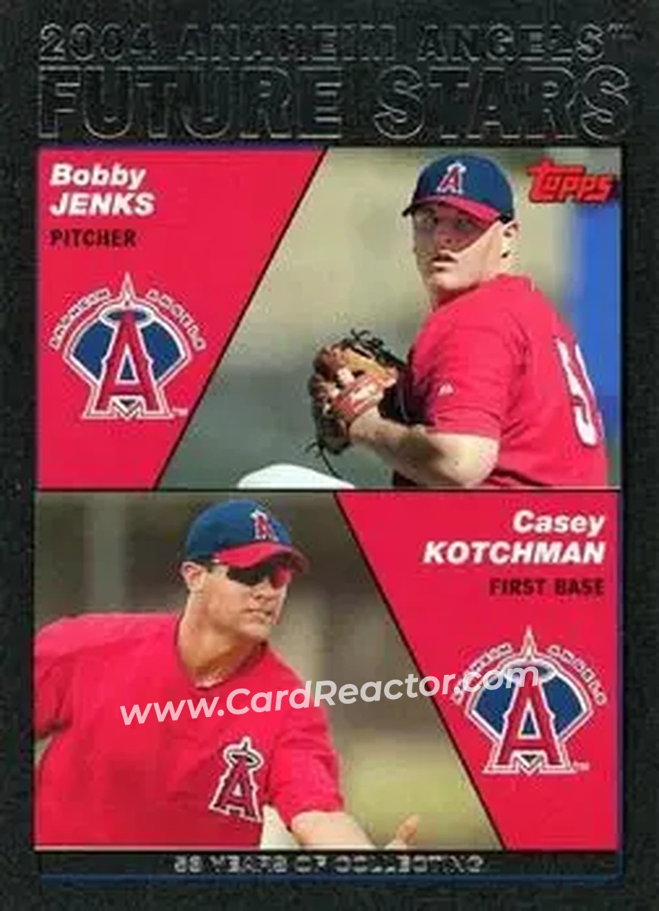 2004 Topps - Black #331 - Bobby Jenks - Casey Kotchman - Anaheim Angels - Front