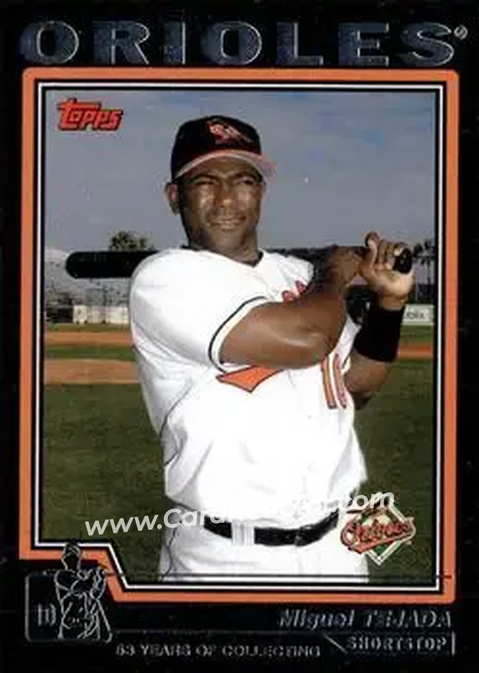 2004 Topps - Black #375 - Miguel Tejada - Baltimore Orioles - Front