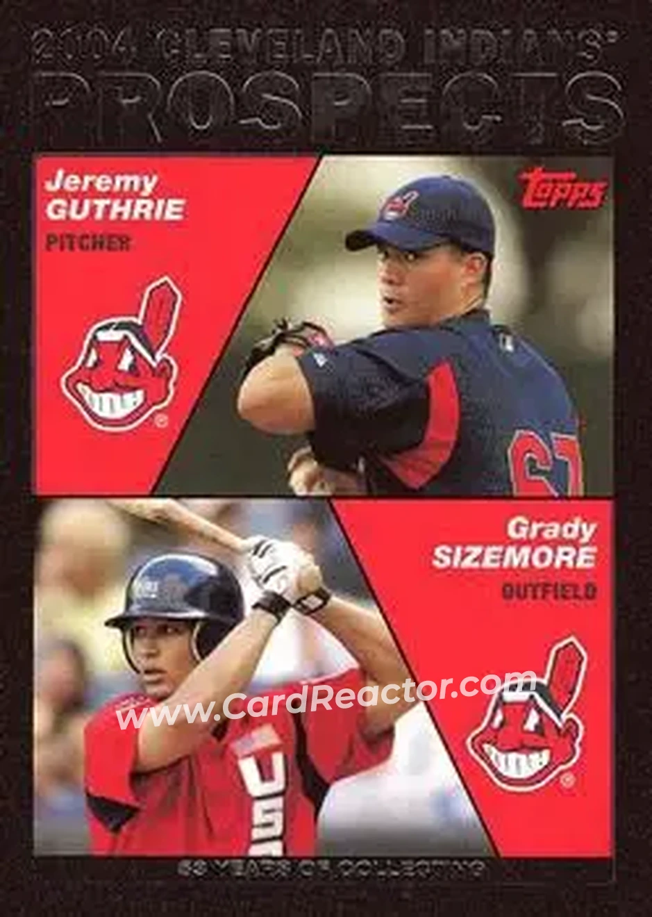 2004 Topps - Black #688 - Jeremy Guthrie - Grady Sizemore - Cleveland Indians - Front
