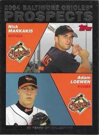 2004 Topps - Black #691 - Nick Markakis - Adam Loewen - Baltimore Orioles