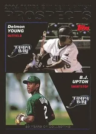 2004 Topps - Black #692 - Delmon Young - B.J. Upton - Tampa Bay Devil Rays