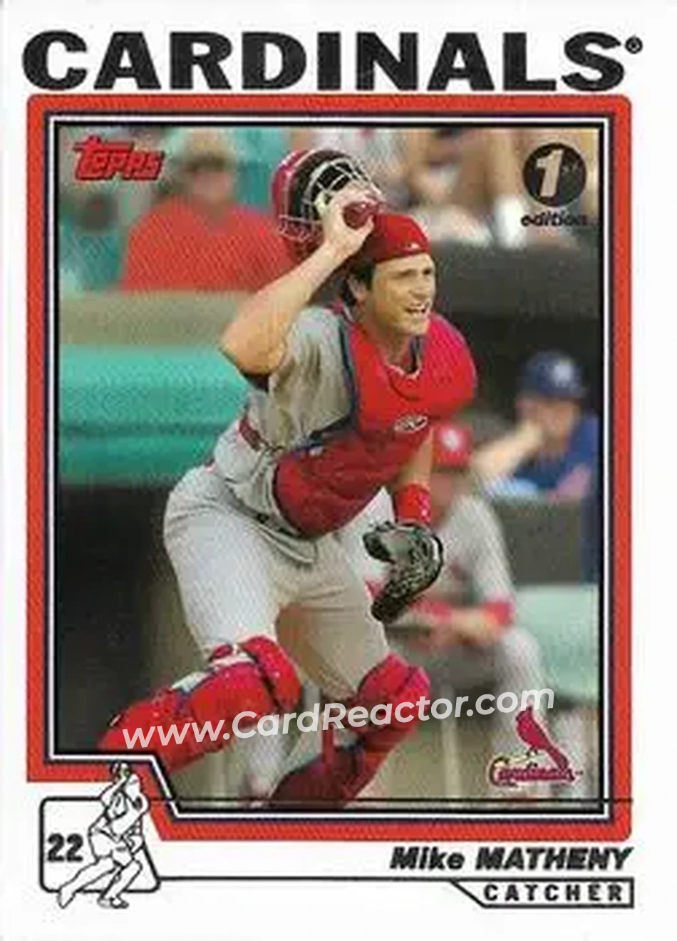 2004 Topps 1st Edition #6 - Mike Matheny - St. Louis Cardinals - Front