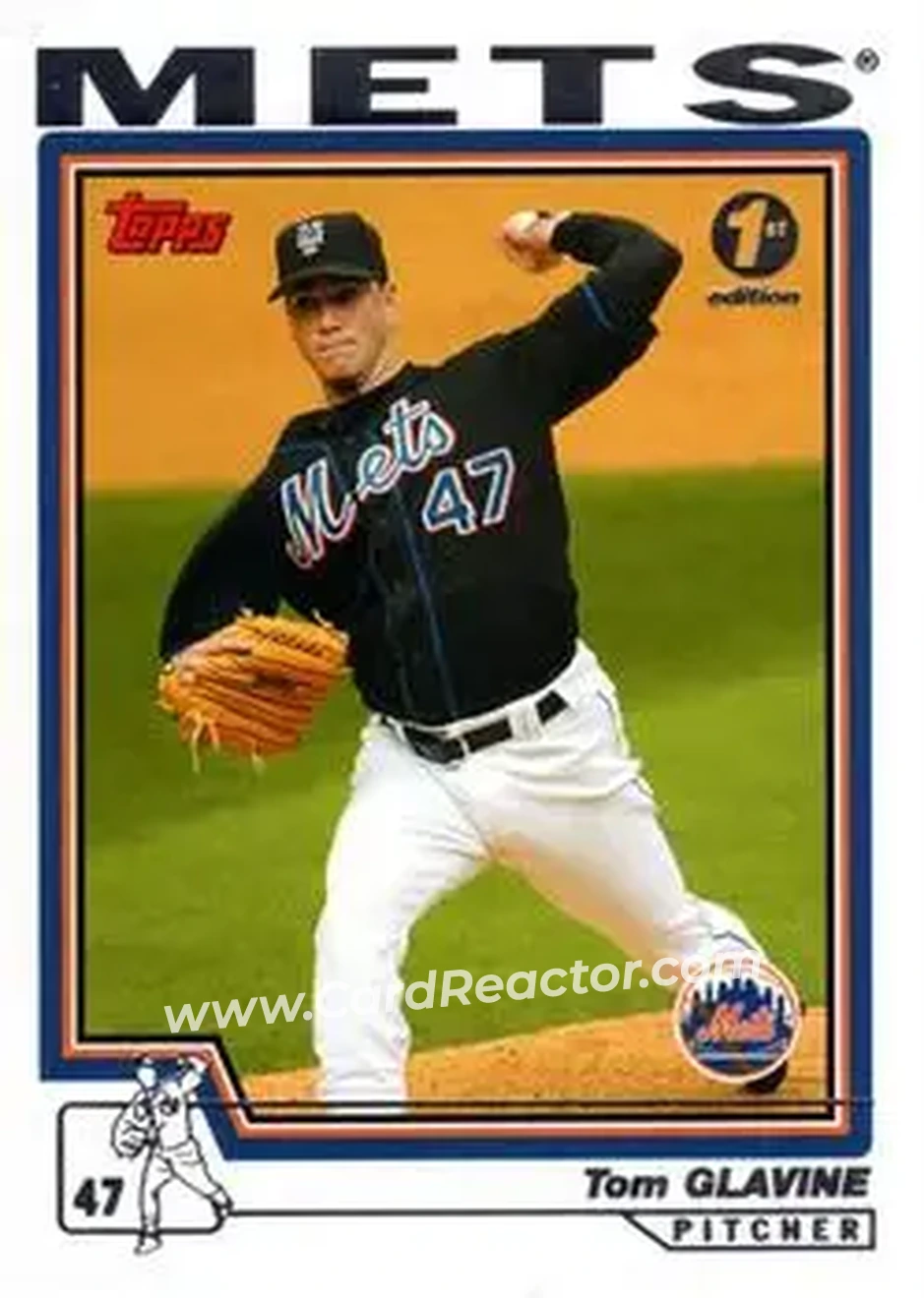 2004 Topps 1st Edition #13 - Tom Glavine - New York Mets - Front