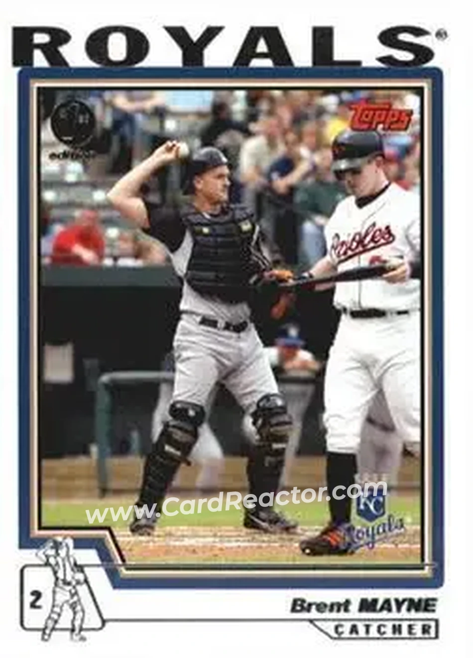 2004 Topps 1st Edition #27 - Brent Mayne - Kansas City Royals - Front 2004 Topps 1st Edition #27 - Brent Mayne - Kansas City Royals - Front