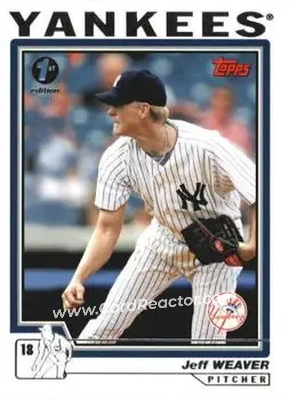 2004 Topps 1st Edition #33 - Jeff Weaver - New York Yankees - Front