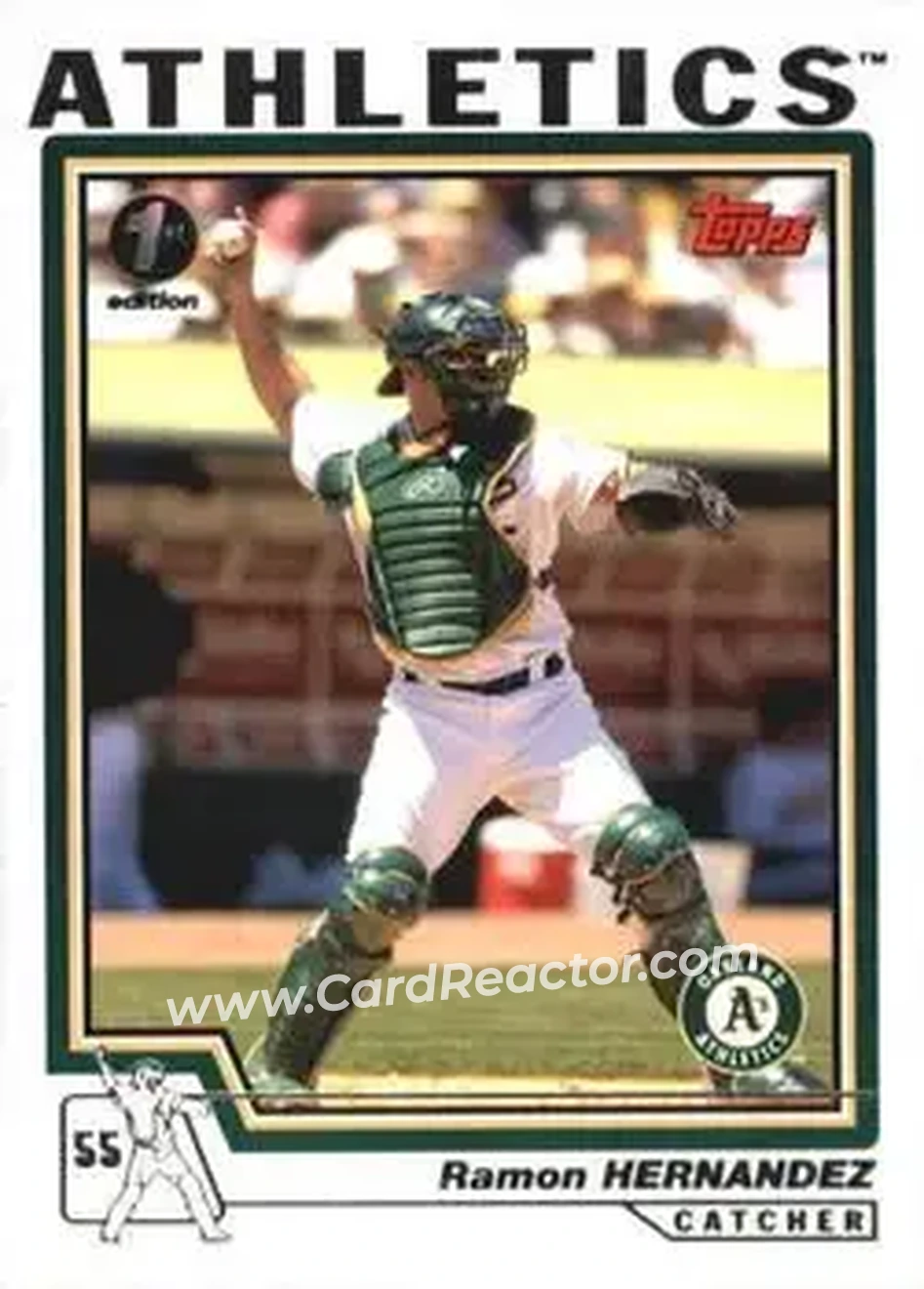 2004 Topps 1st Edition #34 - Ramon Hernandez - Oakland Athletics - Front