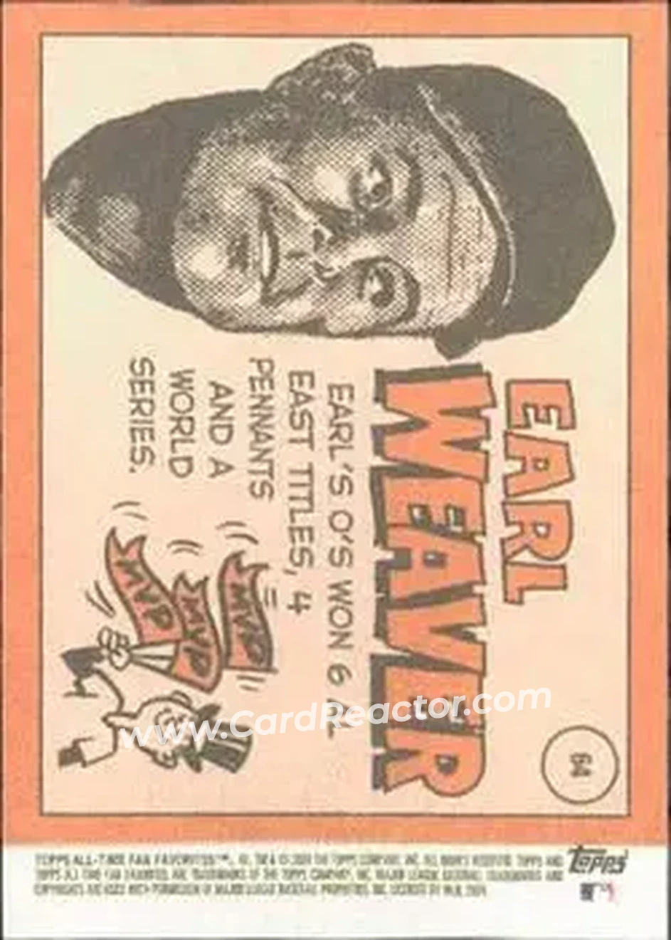 2004 Topps All-Time Fan Favorites #64 - Earl Weaver - Baltimore Orioles - Back