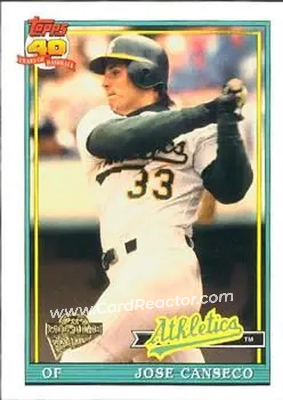 2004 Topps All-Time Fan Favorites #91 - Jose Canseco - Oakland Athletics - Front