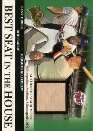 2004 Topps All-Time Fan Favorites #BS4 Best Seat in the House Relics Kent Hrbek - Rod Carew - Harmon Killebrew