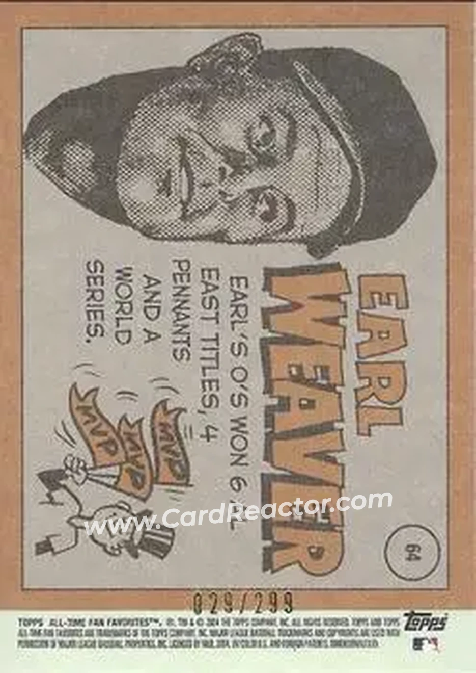 2004 Topps All-Time Fan Favorites - Refractors #64 - Earl Weaver - Baltimore Orioles - Back