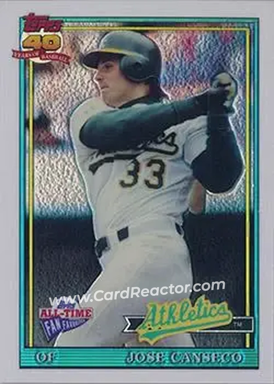 2004 Topps All-Time Fan Favorites - Refractors #91 - Jose Canseco - Oakland Athletics - Front