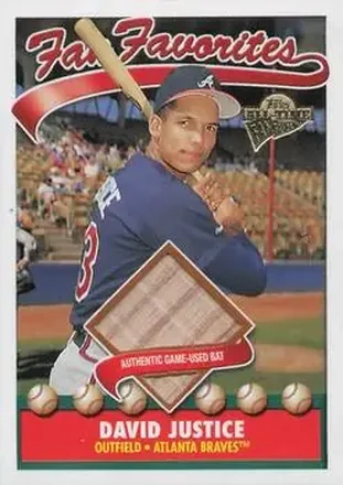 2004 Topps All-Time Fan Favorites #FFR-DJ Relics David Justice