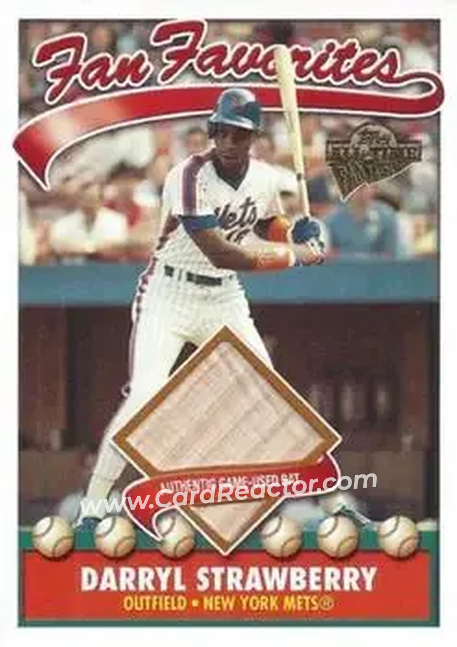 2004 Topps All-Time Fan Favorites - Relics #FFR-DS - Darryl Strawberry - New York Mets - Front