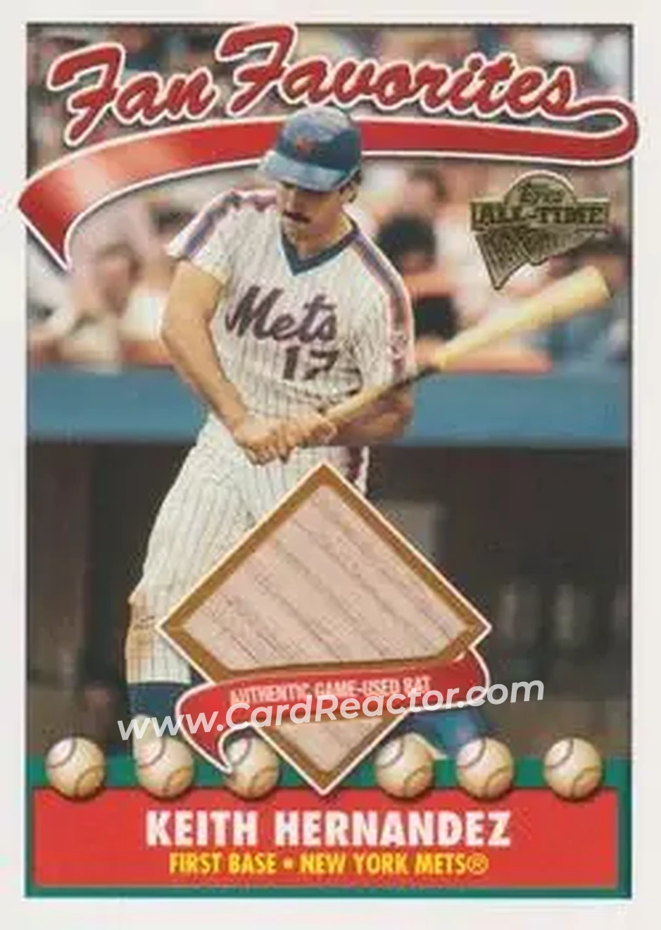 2004 Topps All-Time Fan Favorites - Relics #FFR-KH - Keith Hernandez - New York Mets - Front 2004 Topps All-Time Fan Favorites - Relics #FFR-KH - Keith Hernandez - New York Mets - Front
