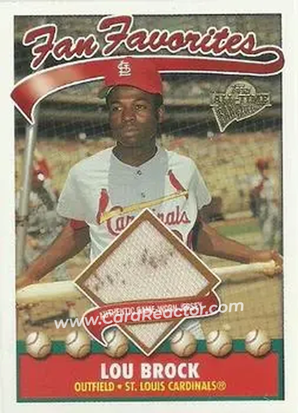 2004 Topps All-Time Fan Favorites - Relics #FFR-LB - Lou Brock - St. Louis Cardinals - Front