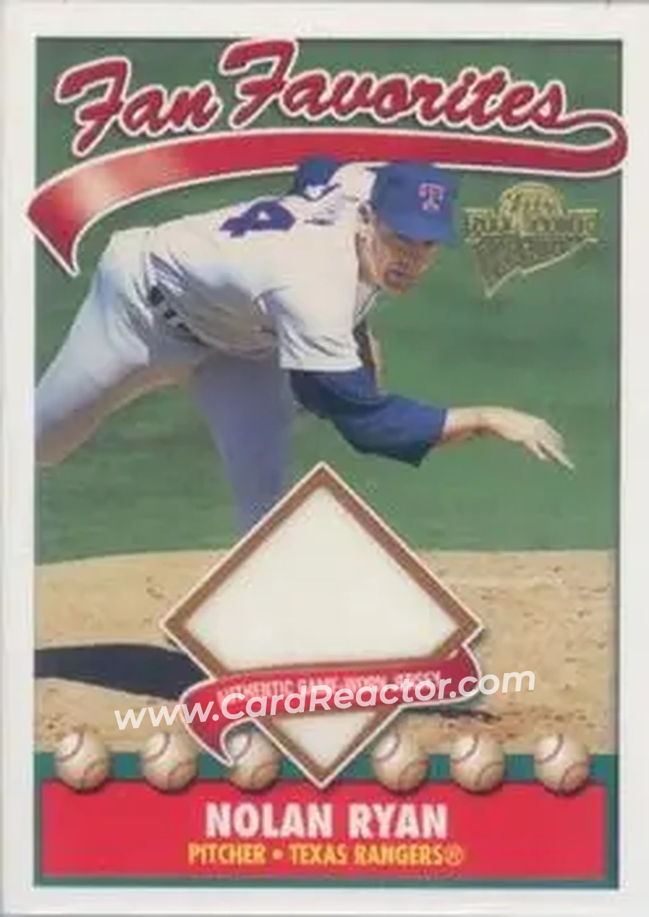 2004 Topps All-Time Fan Favorites - Relics #FFR-NR - Nolan Ryan - Texas Rangers - Front 2004 Topps All-Time Fan Favorites - Relics #FFR-NR - Nolan Ryan - Texas Rangers - Front
