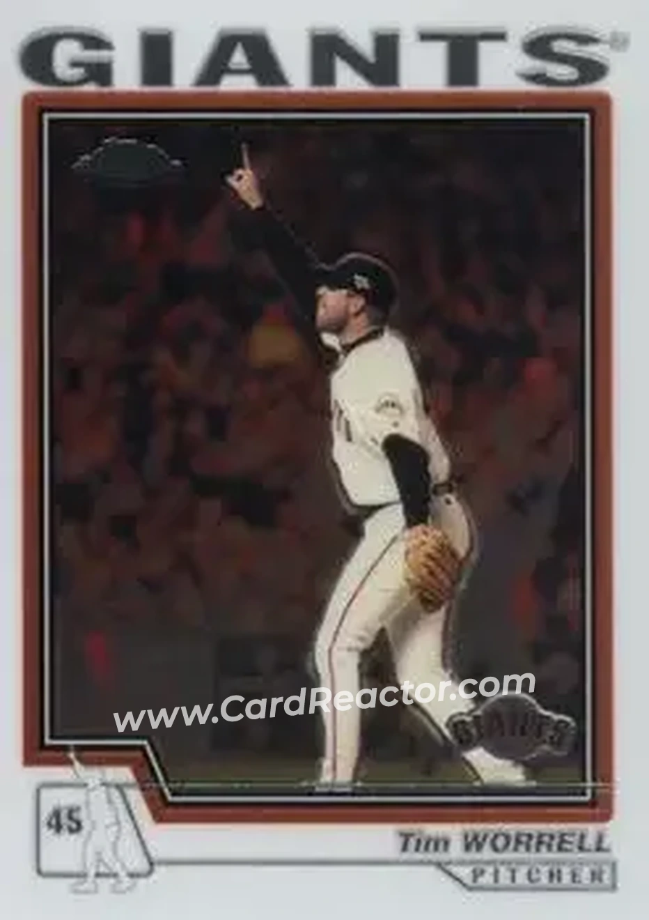 2004 Topps Chrome #38 - Tim Worrell - San Francisco Giants - Front