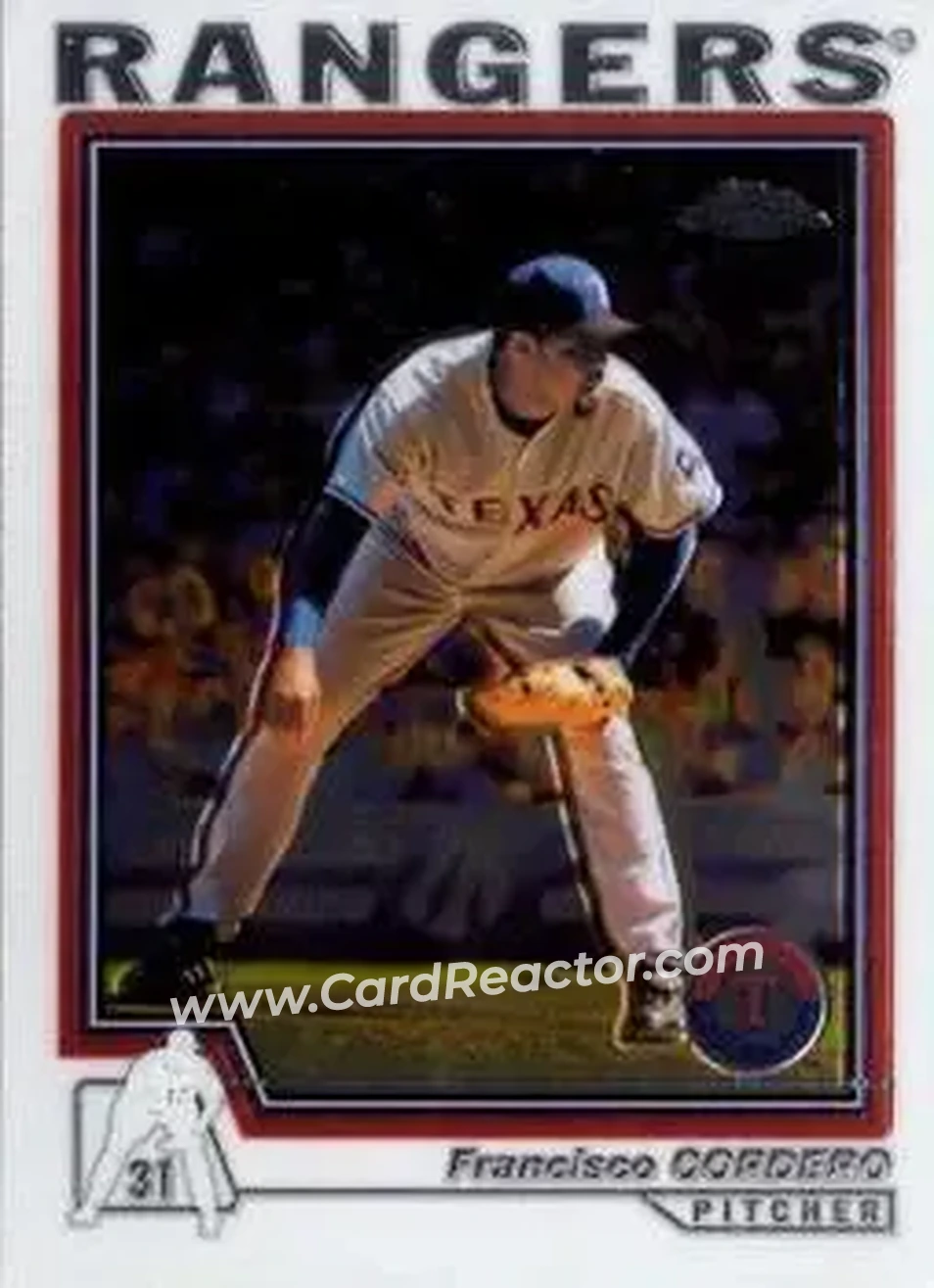 2004 Topps Chrome #71 - Francisco Cordero - Texas Rangers - Front
