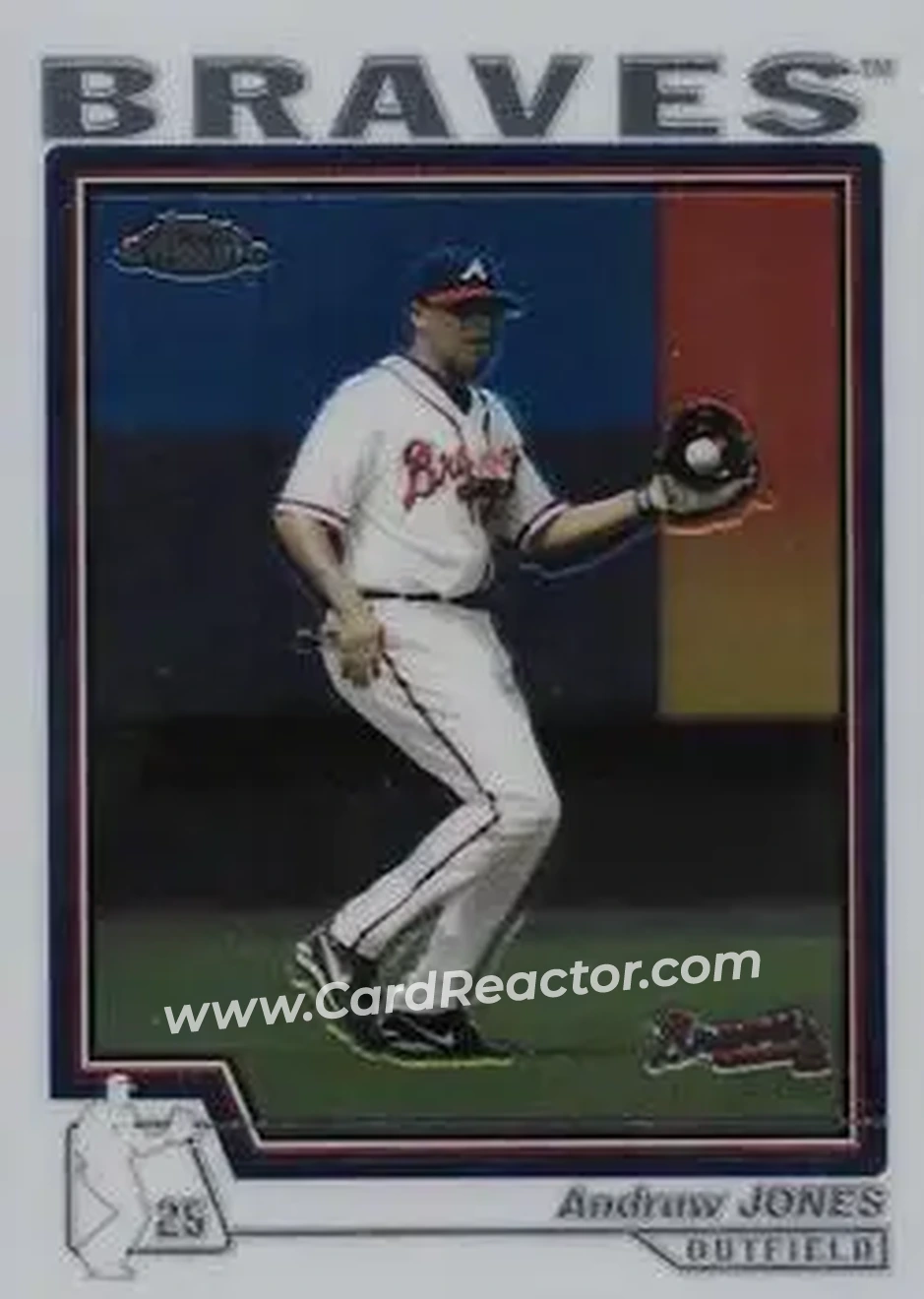 2004 Topps Chrome #80 - Andruw Jones - Atlanta Braves - Front 2004 Topps Chrome #80 - Andruw Jones - Atlanta Braves - Front