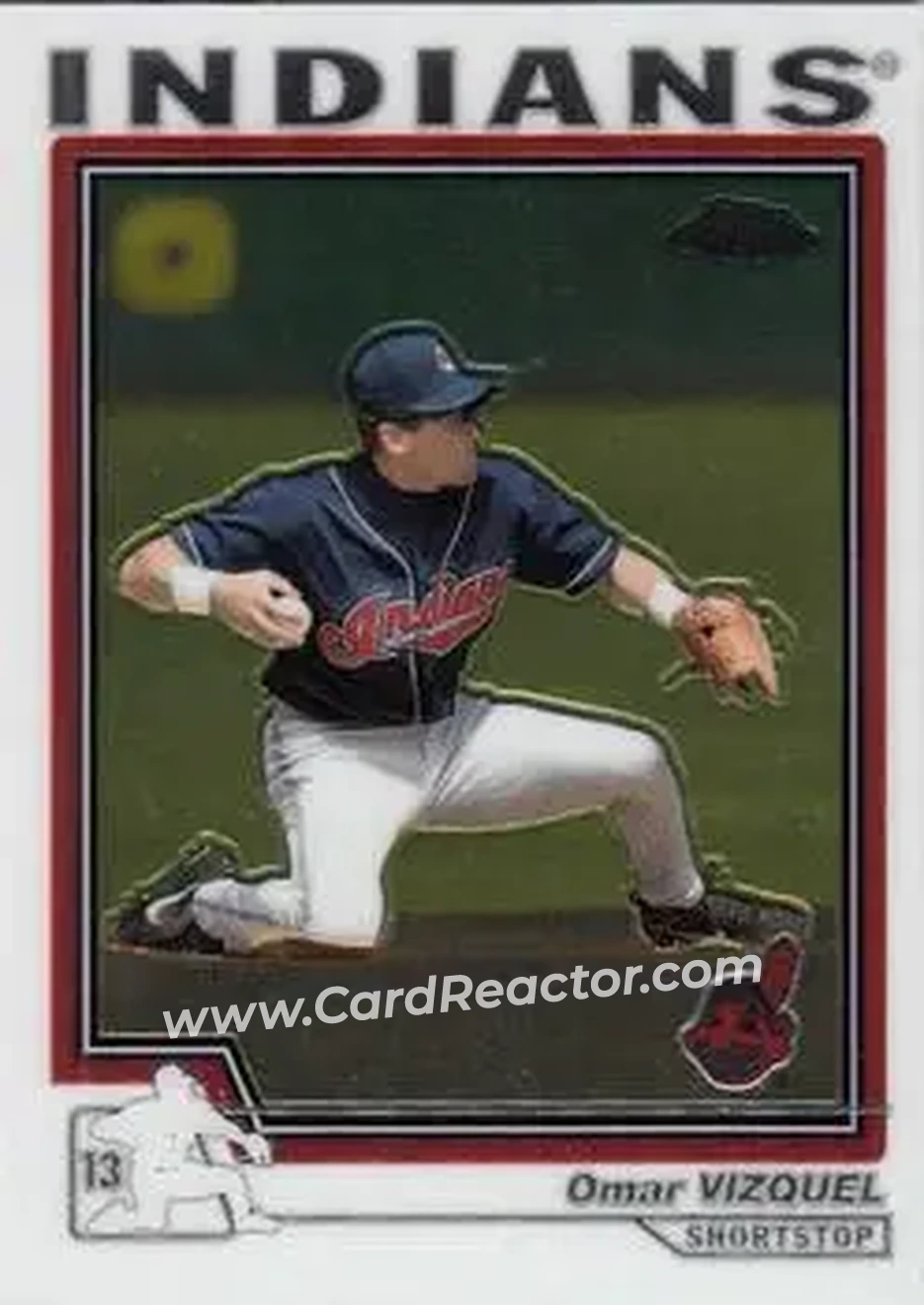 2004 Topps Chrome #143 - Omar Vizquel - Cleveland Indians - Front