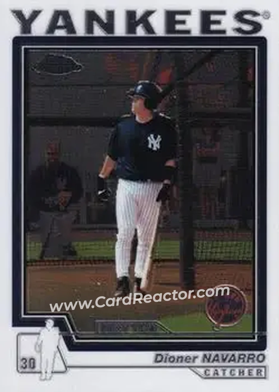 2004 Topps Chrome #214 - Dioner Navarro - New York Yankees - Front