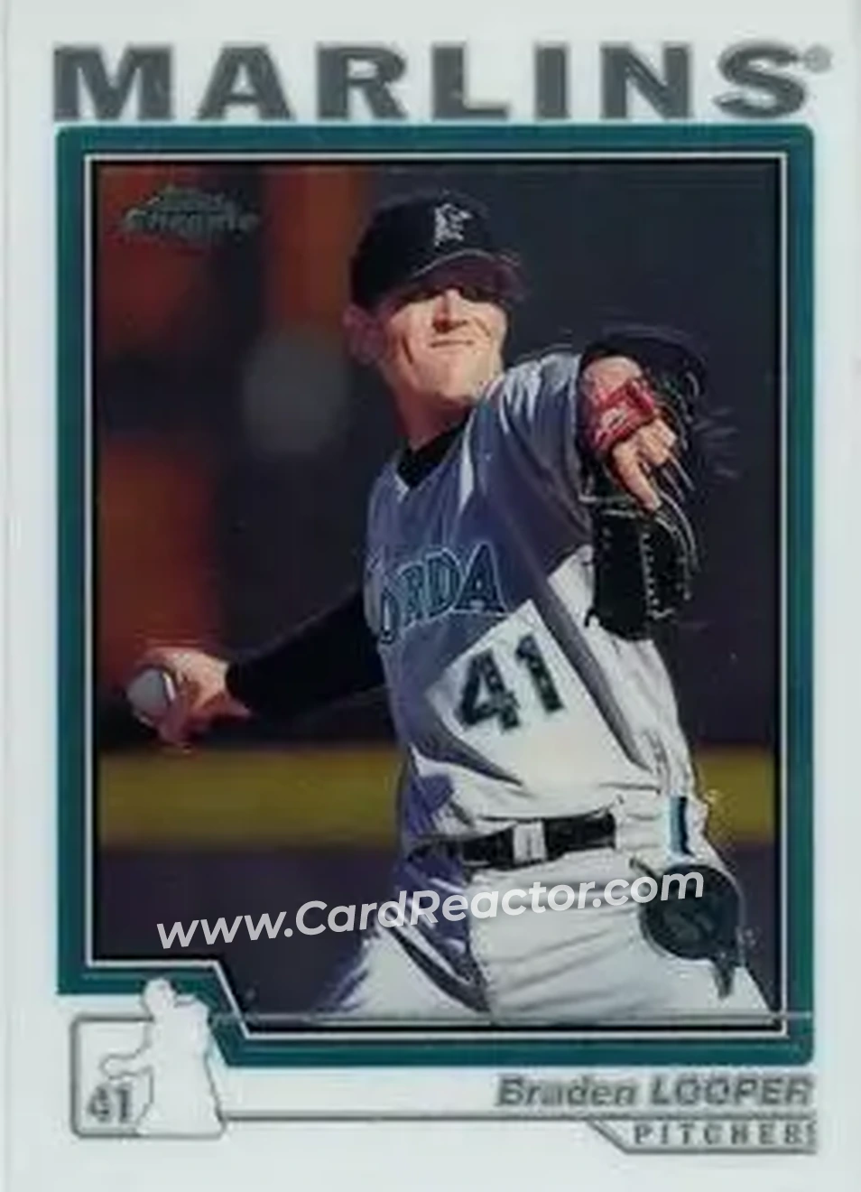 2004 Topps Chrome #111 - Braden Looper - Florida Marlins - Front