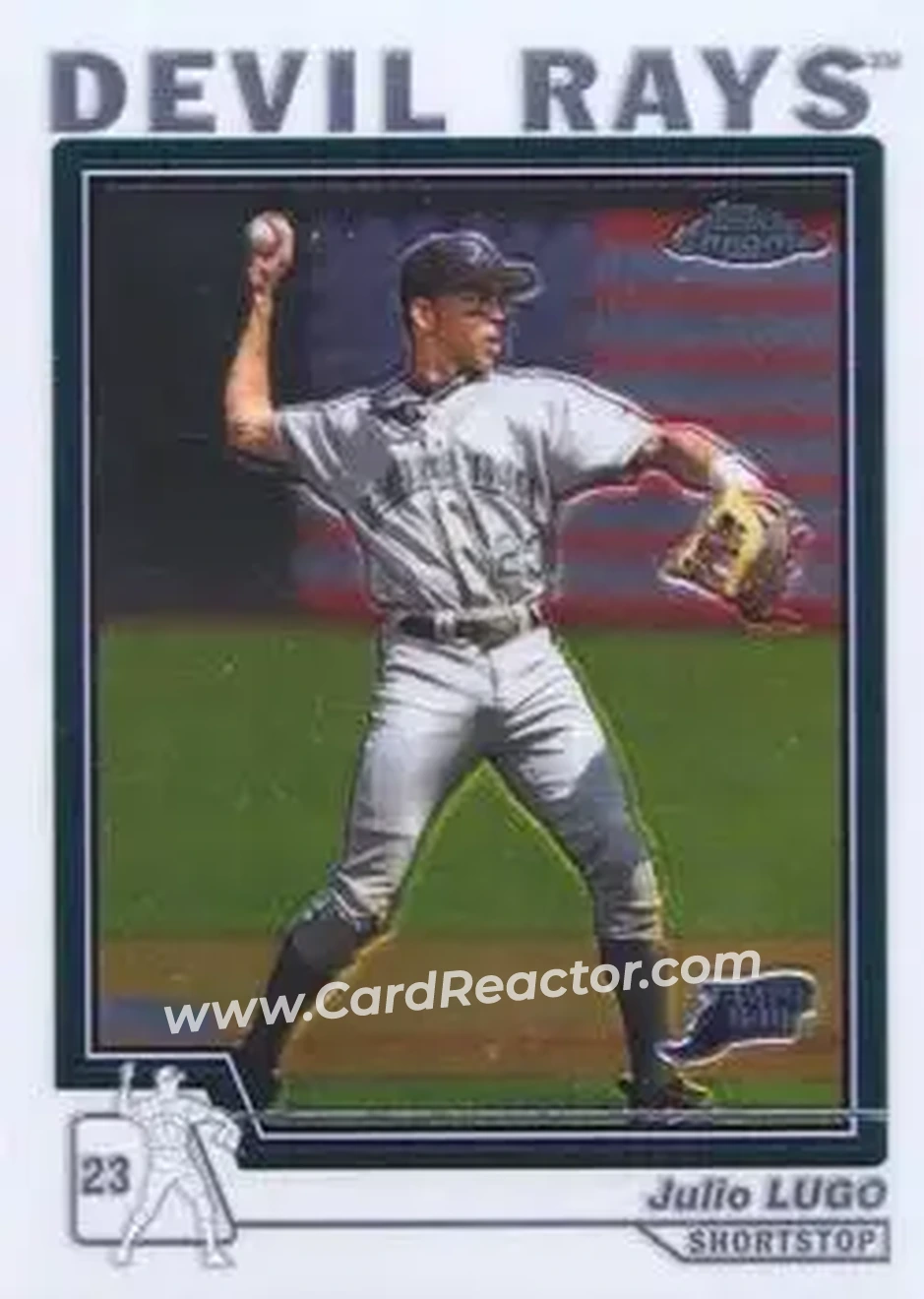 2004 Topps Chrome #280 - Julio Lugo - Tampa Bay Devil Rays - Front