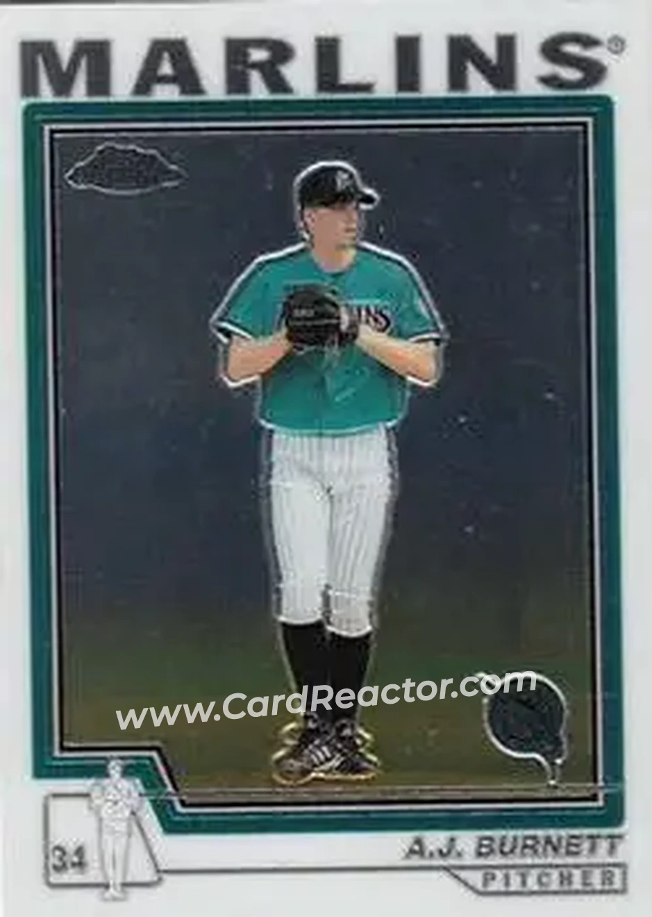2004 Topps Chrome #426 - A.J. Burnett - Florida Marlins - Front