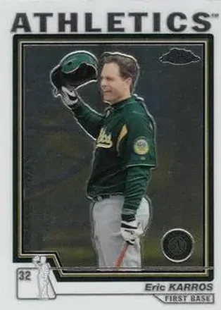 2004 Topps Chrome #406 - Eric Karros - Oakland Athletics