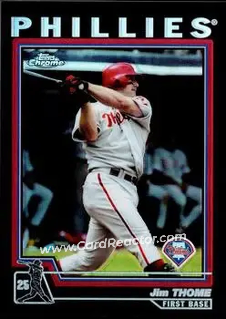 2004 Topps Chrome - Black Refractors #1 - Jim Thome - Philadelphia Phillies - Front