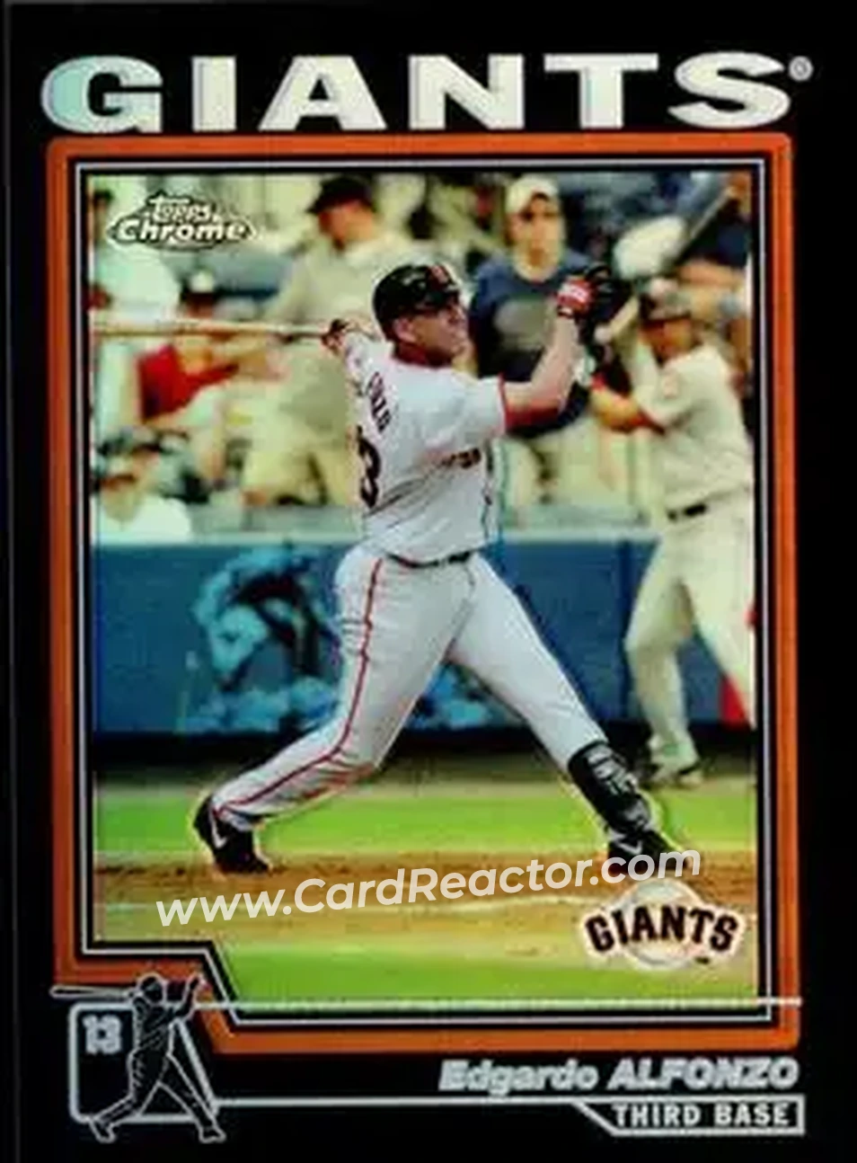2004 Topps Chrome - Black Refractors #4 - Edgardo Alfonzo - San Francisco Giants - Front