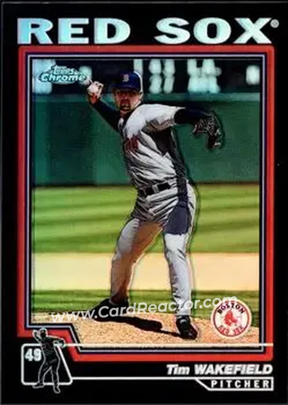2004 Topps Chrome - Black Refractors #5 - Tim Wakefield - Boston Red Sox - Front